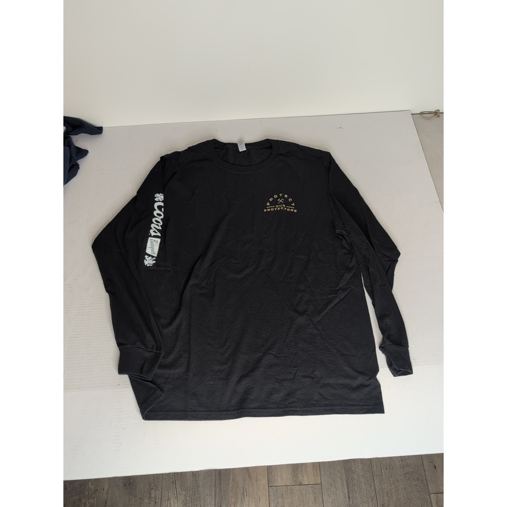 Mens Large Coors X Banquet Protect Our Protectors Tee Shirt Black Long Sleeve - Picture 1 of 5